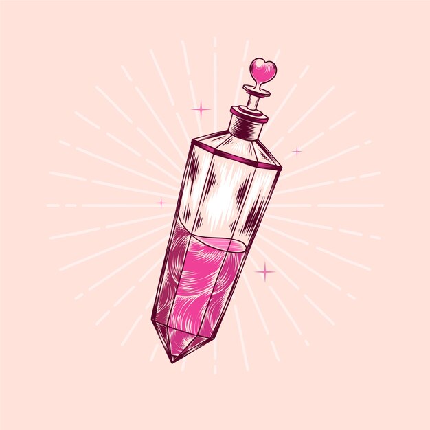 Hand drawn love potion illustration