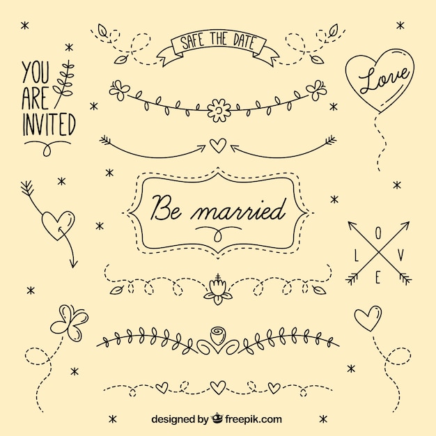 Free vector hand drawn lovley borders