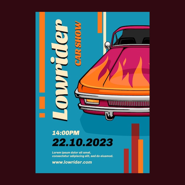 Hand drawn lowrider poster design