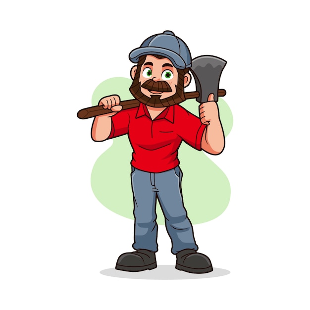 Free Vector hand drawn lumberjack cartoon illustration