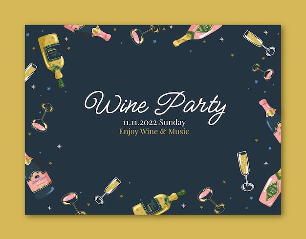 Free Vector hand drawn luxury wine party photocall