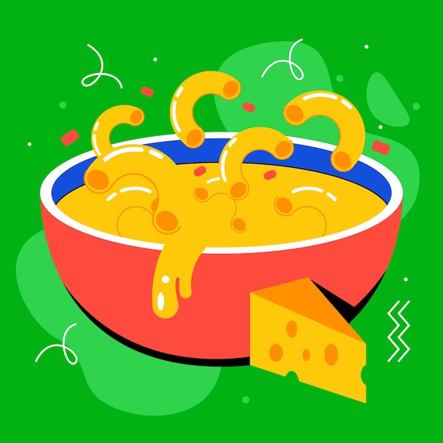 Free Vector hand drawn mac and cheese illustration