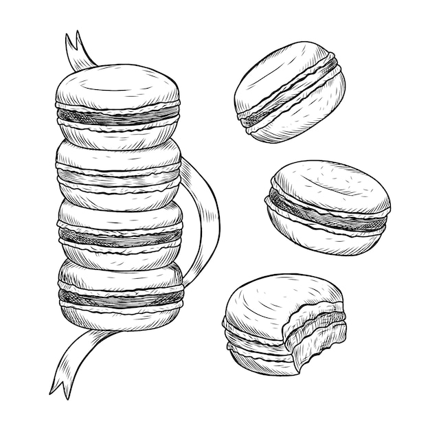 Free Vector hand drawn macaroon drawing illustration