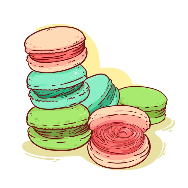 Free Vector hand drawn macaroon drawing illustration