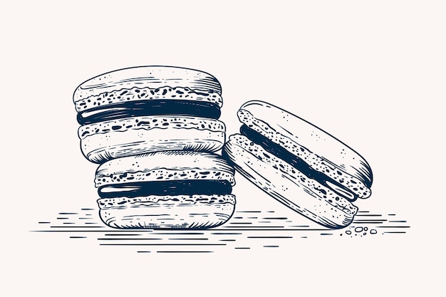 Free Vector hand drawn macaroon drawing illustration