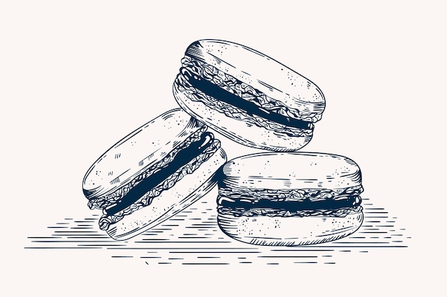 Free Vector hand drawn macaroon drawing illustration