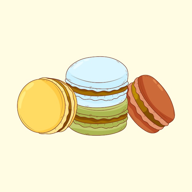 Free Vector hand drawn macaroon  drawing illustration