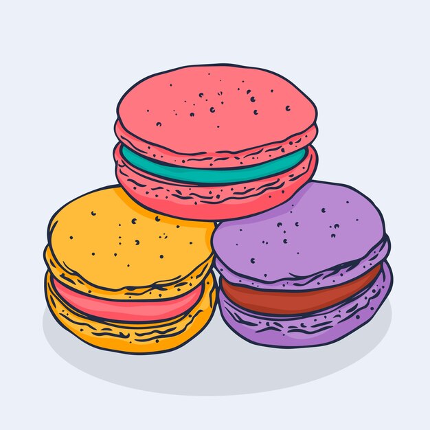 Free Vector hand drawn macaroon drawing illustration