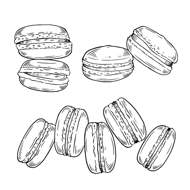 Free Vector hand drawn macaroon drawing illustration