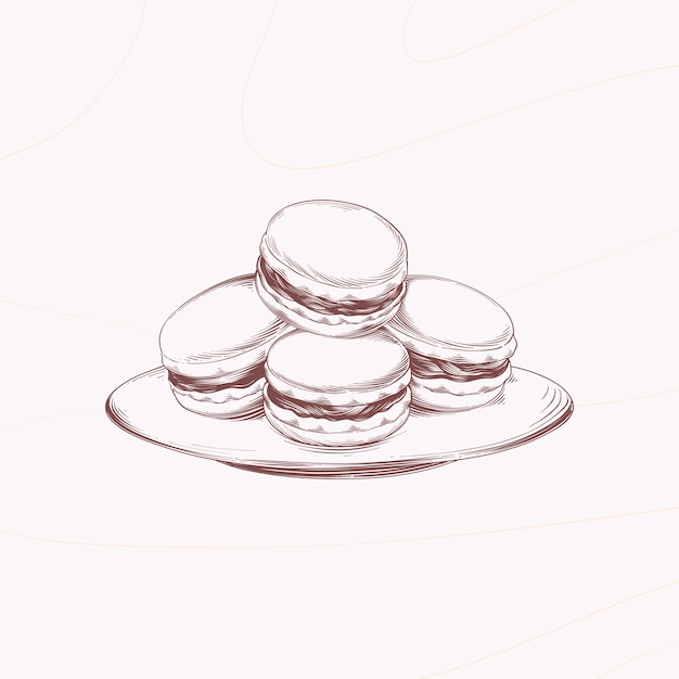 Free Vector hand drawn macaroon drawing illustration