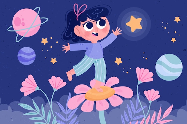 Free vector hand drawn magical dreams illustration