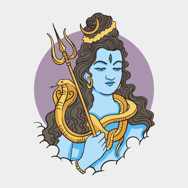 Hand drawn maha shivaratri illustration