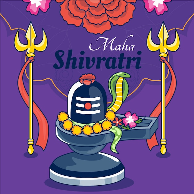 Free vector hand drawn maha shivratri illustration