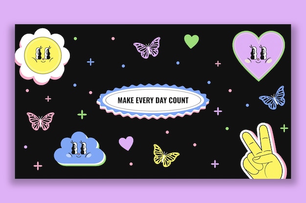 Hand-drawn make every day count motivational youtube banner