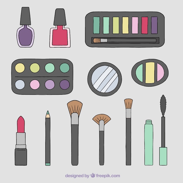 Free Vector hand drawn make-up set 