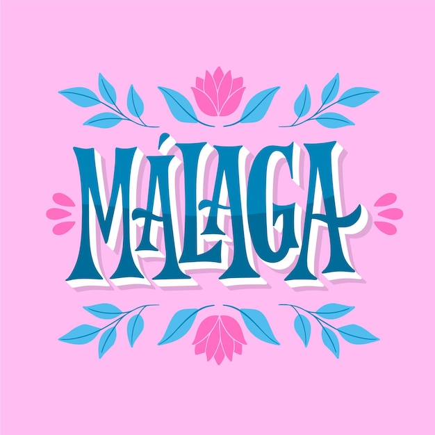 Free Vector hand drawn málaga lettering