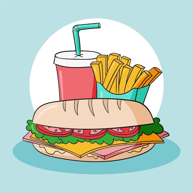 Free Vector hand drawn malaga typical food