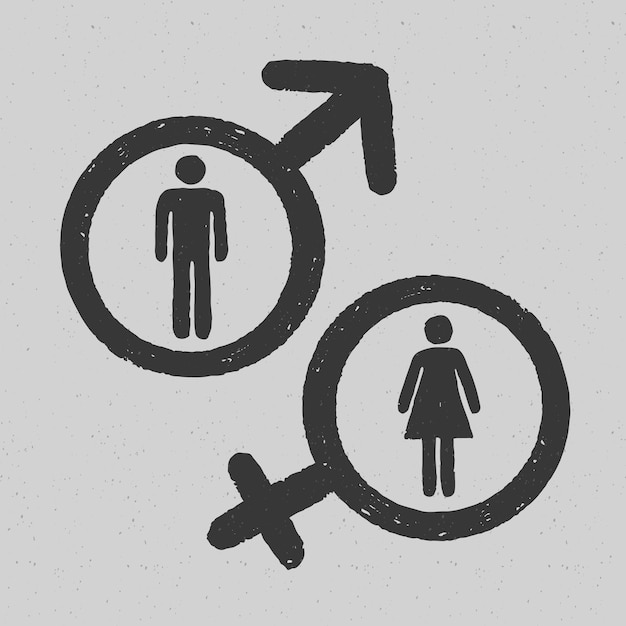 Free vector hand drawn male female symbols