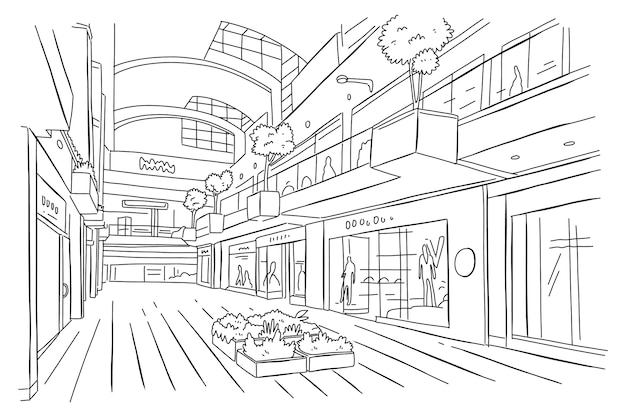 Free Vector hand drawn mall drawing illustration