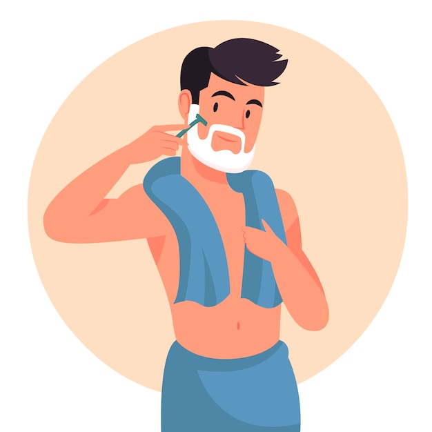 Free Vector hand drawn man shaving illustration