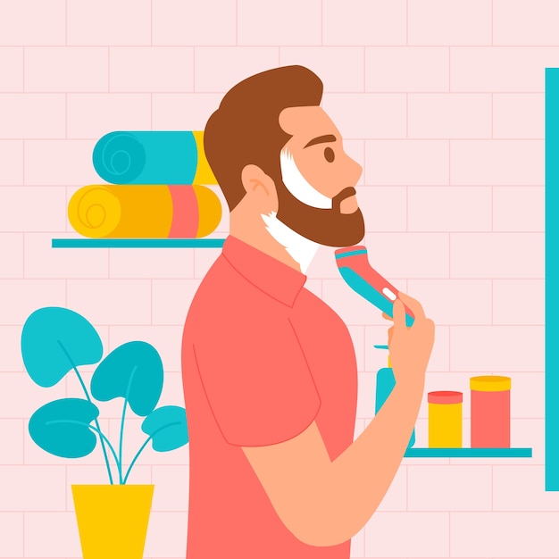 Free vector hand drawn man shaving illustration