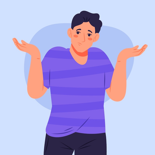 Free Vector hand drawn man shrug illustration