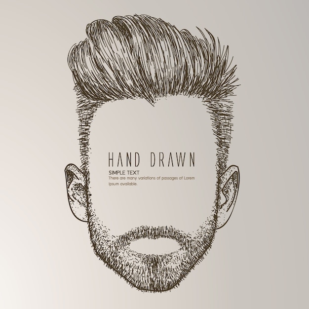 Free Vector hand drawn man with beard