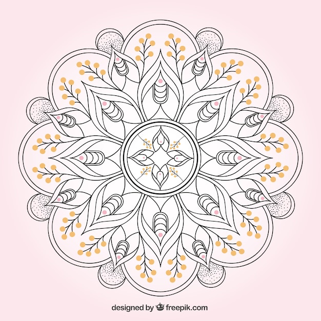 Free Vector hand drawn mandala background