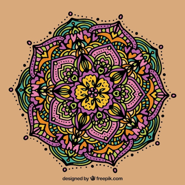 Free Vector hand-drawn mandala background