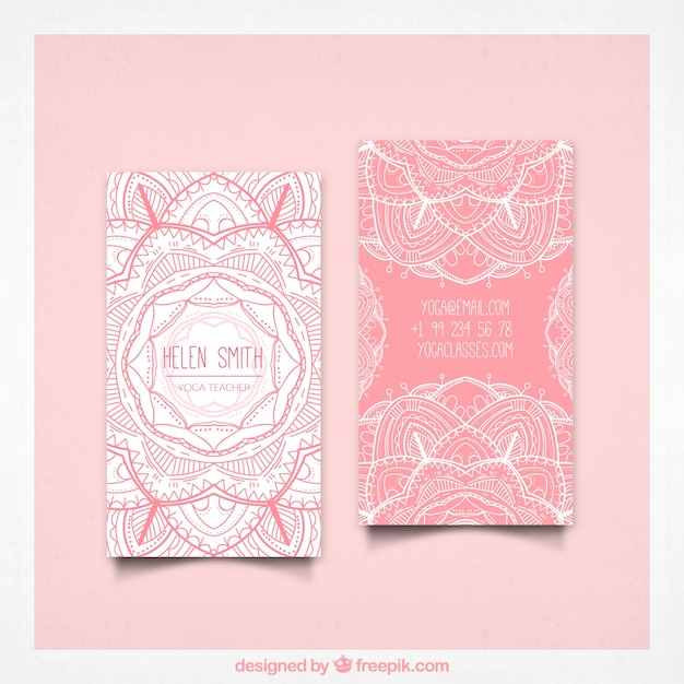 Free Vector hand drawn mandala business card