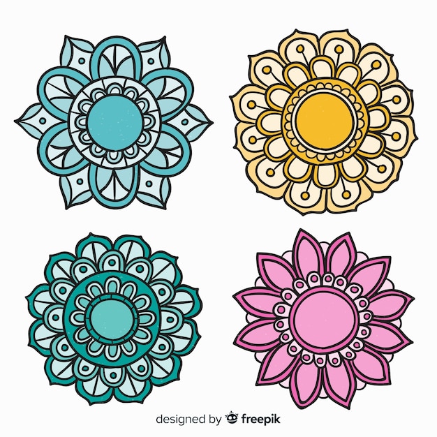 Free Vector hand drawn mandala collection