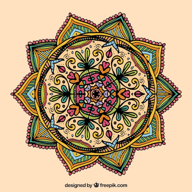 Free vector hand drawn mandala decorative background