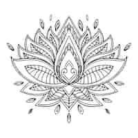 Free vector hand drawn mandala lotus flower drawing