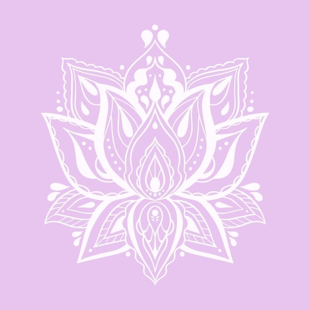 Free Vector hand drawn mandala lotus flower drawing