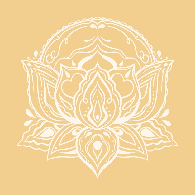 Free vector hand drawn mandala lotus flower drawing