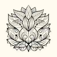 Free vector hand drawn mandala lotus flower drawing