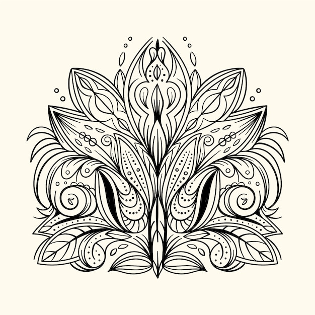 Free Vector hand drawn mandala lotus flower drawing