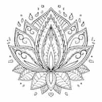 Free vector hand drawn mandala lotus flower drawing