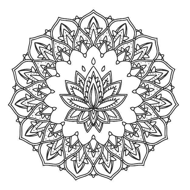 Free Vector hand drawn mandala lotus flower drawing