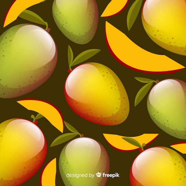 Free vector hand drawn mango background