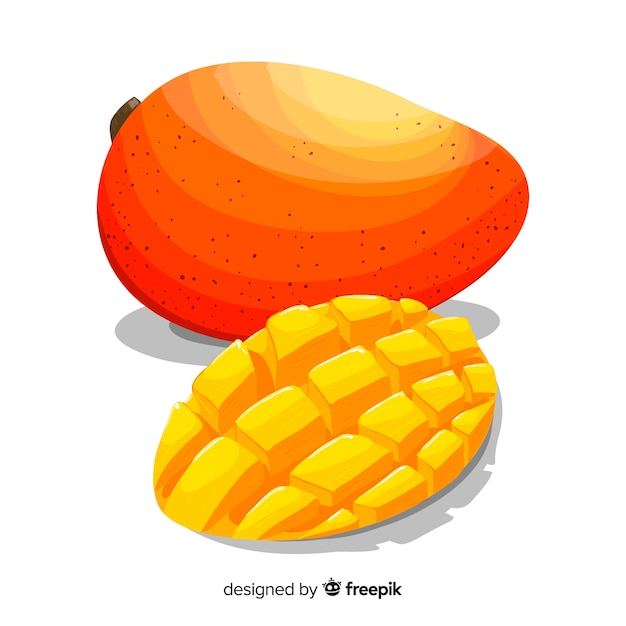 Free Vector hand drawn mango background