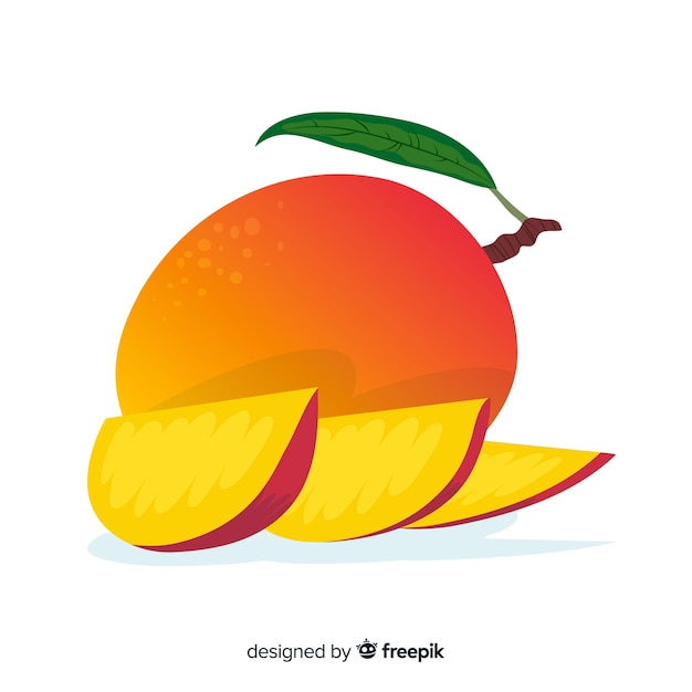 Free Vector hand drawn mango background