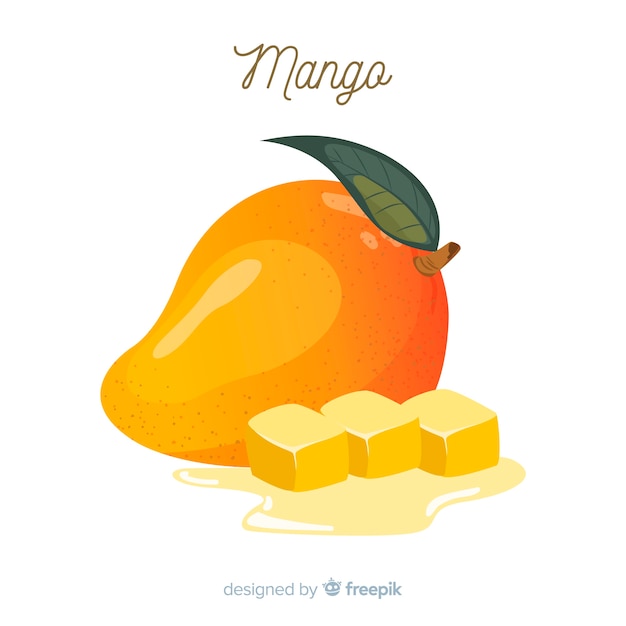 Free Vector hand drawn mango background