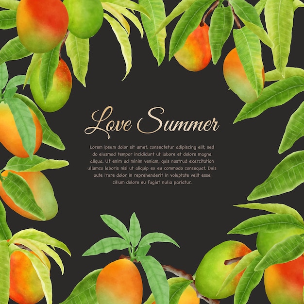 Free vector hand drawn mango fruit background design