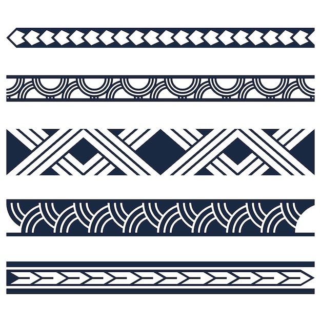 Free Vector hand drawn maori tattoo border element