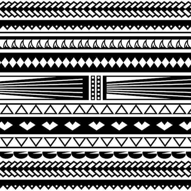 Hand drawn maori tattoo pattern design