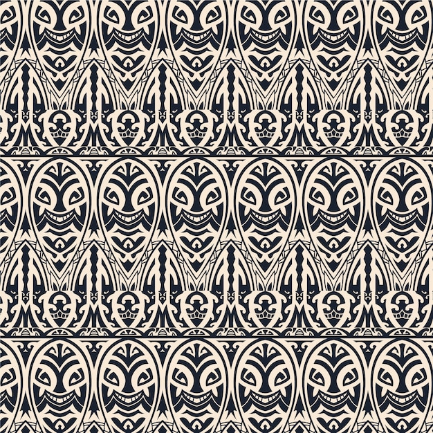 Free vector hand drawn maori tattoo pattern illustration