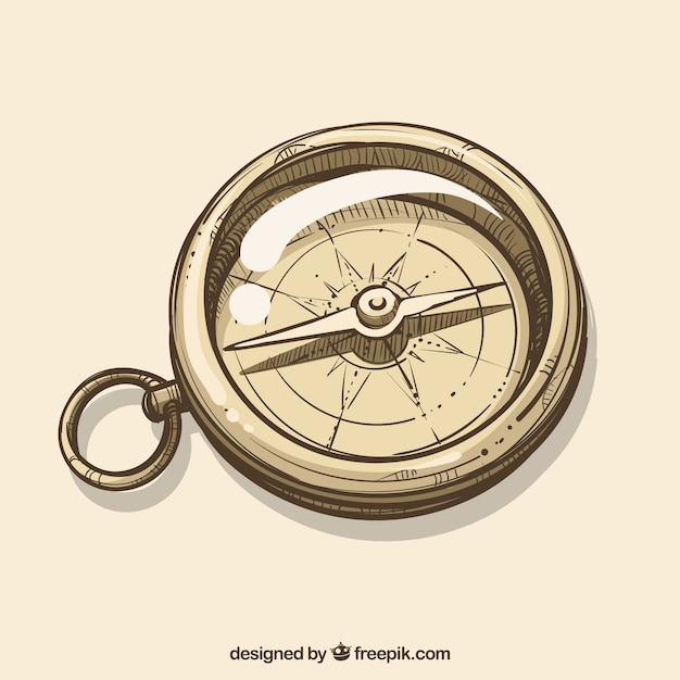 Hand drawn map compass background