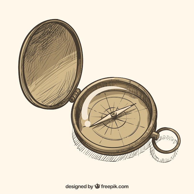 Free Vector hand drawn map compass background