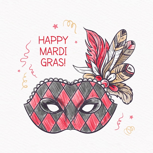 Free Vector hand drawn mardi gras concept